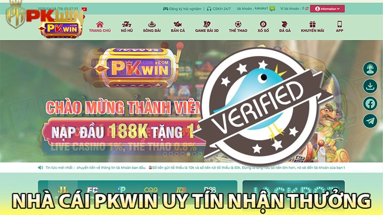 Minh họa uy tín nhà cái nhận thưởng nạp tiền PKWIN 2025